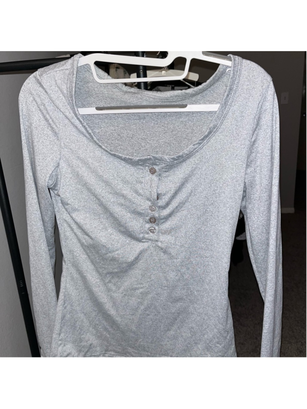 Elegant Gray Long Sleeve Top